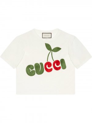 Футболка с логотипом Gucci. Цвет: белый
