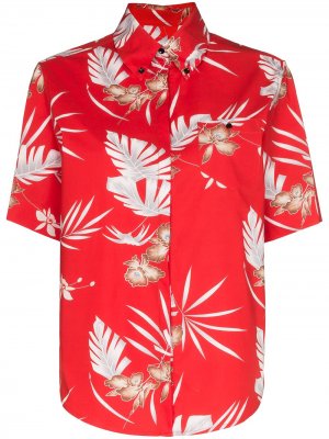 Гавайская рубашка с цветочным принтом Paco Rabanne. Цвет: красный