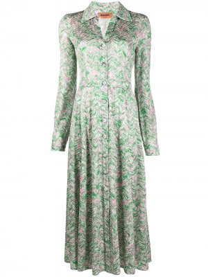 Платье-рубашка с длинными рукавами и принтом Missoni. Цвет: зеленый