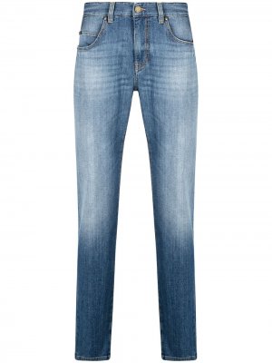 Узкие джинсы с эффектом потертости Z Zegna. Цвет: синий