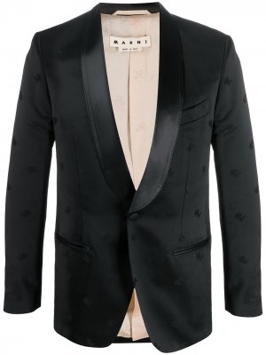 Вечерний пиджак с цветочной вышивкой Marni. Цвет: черный