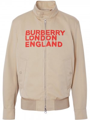 Куртка с логотипом Burberry. Цвет: нейтральные цвета