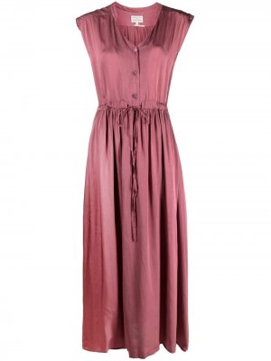 Атласное платье макси с V-образным вырезом ALESSIA SANTI. Цвет: розовый
