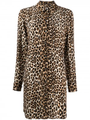 Платье-рубашка с леопардовым принтом Equipment. Цвет: нейтральные цвета