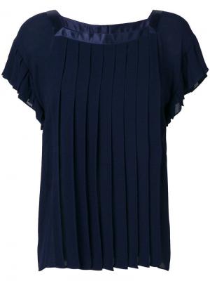 Плиссированная блузка свободного кроя Yves Saint Laurent Pre-Owned. Цвет: синий
