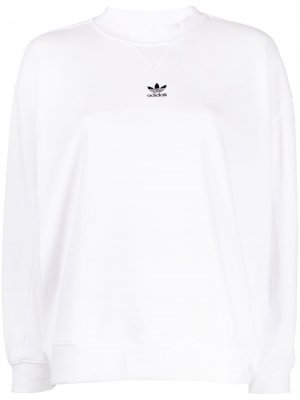 Свитер с вышитым логотипом adidas. Цвет: белый
