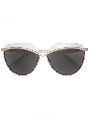 Солнцезащитные очки в металлической оправе Emilio Pucci. Цвет: нейтральные цвета