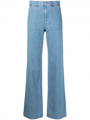 Широкие джинсы с завышенной талией A.P.C.. Цвет: синий