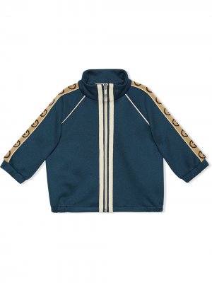 Куртка из джерси с логотипом Interlocking G Gucci Kids. Цвет: синий