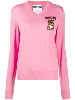 Джемпер с логотипом Moschino. Цвет: розовый