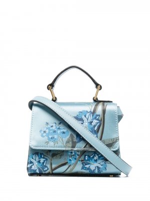 Мини-сумка с цветочным принтом Alberta Ferretti. Цвет: синий