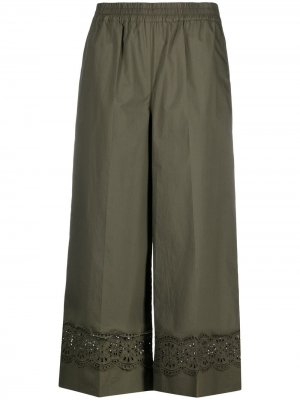 Укороченные брюки с вышивкой P.A.R.O.S.H.. Цвет: зеленый