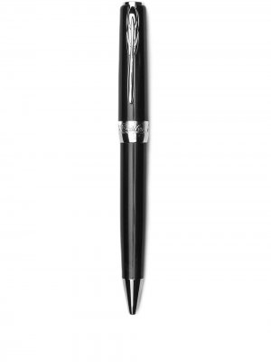 Шариковая ручка с металлическим декором Pineider. Цвет: черный