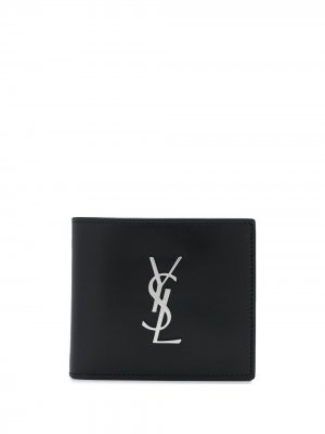 Бумажник с логотипом Saint Laurent. Цвет: черный