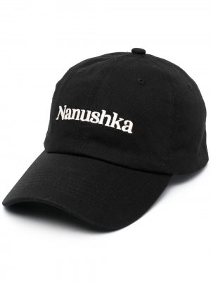 Кепка с вышитым логотипом Nanushka. Цвет: черный