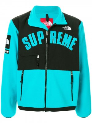 Куртка на молнии с логотипом Supreme. Цвет: синий