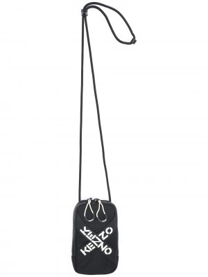 Кошелек со шнурком на шею и логотипом Kenzo. Цвет: черный