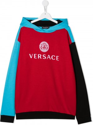 Худи в стиле колор-блок с логотипом Young Versace. Цвет: красный