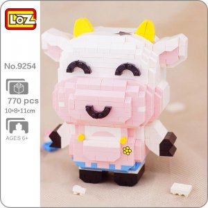 9254 мир животных корова мальчик молочный скот улыбка кукла модель DIY мини алмазные блоки кирпичи строительные игрушки для детей без коробки LOZ