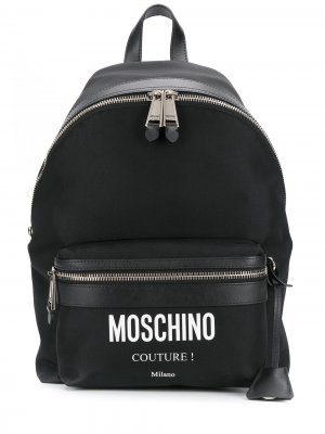 Рюкзак с логотипом Moschino. Цвет: черный