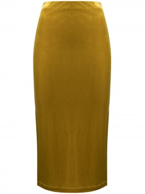 Бархатная юбка-карандаш Antonella Rizza. Цвет: желтый