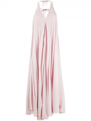 Двухцветное плиссированное платье Roland Mouret. Цвет: розовый