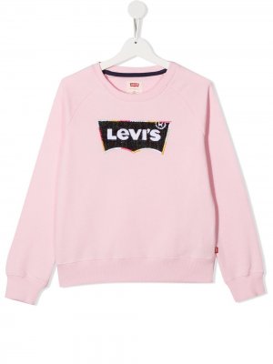 Levis Kids толстовка с вышитыми логотипом Levi's. Цвет: розовый