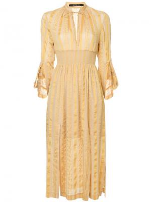 Tonal stripe manderin dress Kitx. Цвет: нейтральные цвета