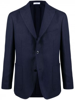 Однобортный пиджак с заостренными лацканами Boglioli. Цвет: синий