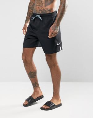 Черные шорты для плавания с логотипом-галочкой  NESS7424001 Nike. Цвет: черный