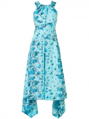 Платье миди с вырезом халтер Peter Pilotto. Цвет: синий