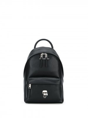 Рюкзак K/Ikonik с металлическим значком Karl Lagerfeld. Цвет: черный