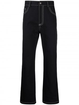 Прямые брюки с контрастной строчкой MSGM. Цвет: черный