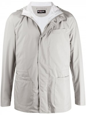 Куртка на молнии с капюшоном Kiton. Цвет: серый