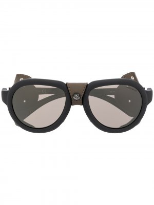 Декорированные солнцезащитные очки Moncler Eyewear. Цвет: черный