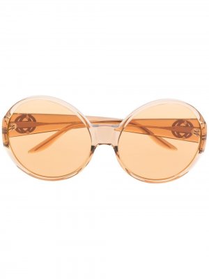 Солнцезащитные очки в круглой оправе Gucci Eyewear. Цвет: нейтральные цвета