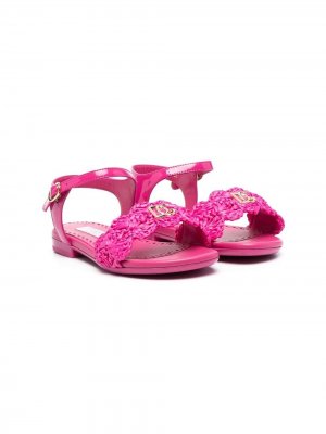 Плетеные сандалии Dolce & Gabbana Kids. Цвет: розовый