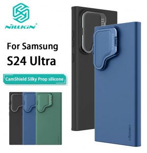 Для Samsung Galaxy S24 Ultra чехол телефона CamShield шелковистая опора силиконовый защита камеры задняя крышка NILLKIN