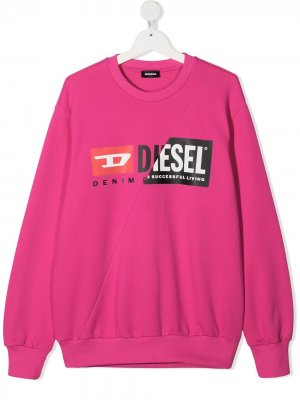 Толстовка с логотипом Diesel Kids. Цвет: розовый