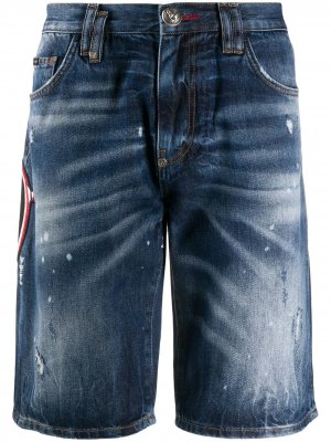 Джинсовые шорты-бермуды Philipp Plein. Цвет: синий