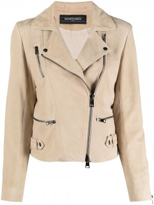 Байкерская куртка узкого кроя Simonetta Ravizza. Цвет: нейтральные цвета