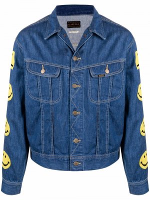 Джинсовая куртка с нашивкой-логотипом Kapital. Цвет: синий