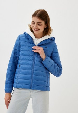 Куртка утепленная Tommy Hilfiger. Цвет: голубой