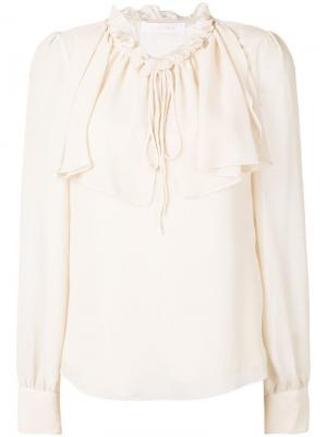 Блузка с оборками на воротнике See By Chloé. Цвет: нейтральные цвета