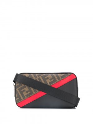 Каркасная мини-сумка с логотипом FF Fendi. Цвет: коричневый
