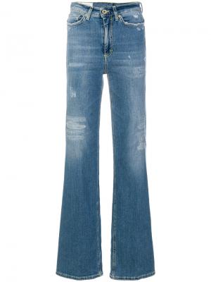 Расклешенные джинсы с эффектом потертости Dondup. Цвет: синий