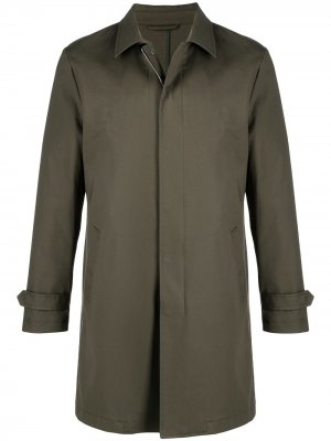 Однобортное пальто с заостренным воротником Eleventy. Цвет: зеленый