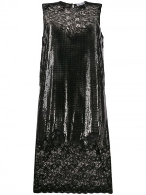 Декорированное кружевное платье миди Paco Rabanne. Цвет: черный