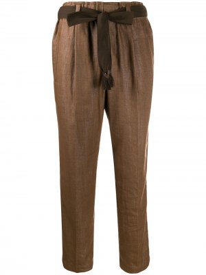 Укороченные брюки строгого кроя Brunello Cucinelli. Цвет: коричневый