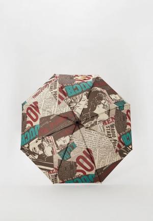 Зонт складной Moschino. Цвет: бежевый